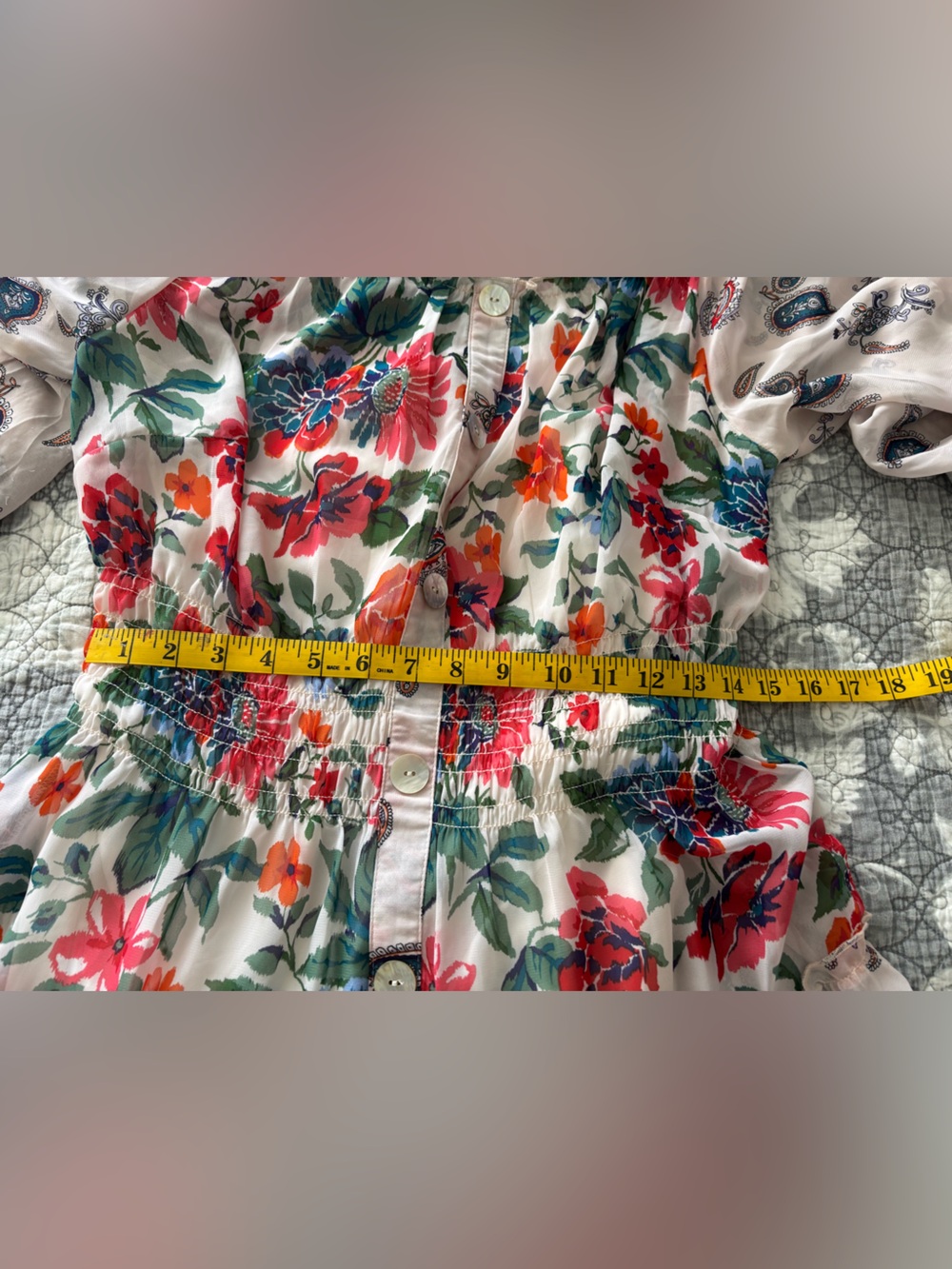 fig and flower White Floral Maxi Dress with Blue & Orange Accents - Picture 7 of 13